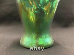 Antique Art Nouveau Zsolnay Iridescent Ceramic Vase Hungarian Art Pottery 19th C
