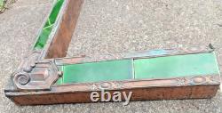 Antique Art Nouveau/arts & Crafts Copper & Green Tiled Fireplace Fender