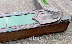 Antique Art Nouveau/arts & Crafts Copper & Green Tiled Fireplace Fender