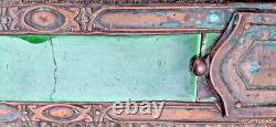 Antique Art Nouveau/arts & Crafts Copper & Green Tiled Fireplace Fender