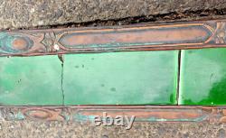Antique Art Nouveau/arts & Crafts Copper & Green Tiled Fireplace Fender