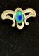 Antique Art Nouveau Brooch Peacock Eye Glass With Ormolu Mount