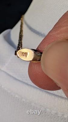 Antique Art Nouveau gold filled green uranium glass faceted stone necklace