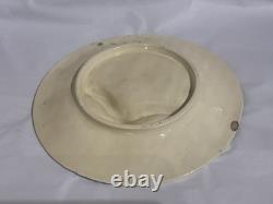 Antique Asparagus & Shell Plate, Majolica Barbotine Art Nouveau Dish RARE