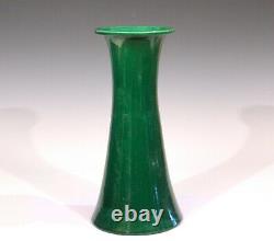 Antique Awaji Pottery Organic Green Large Monochrome Art Nouveau Vase 14