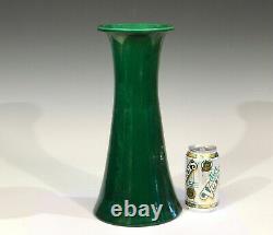 Antique Awaji Pottery Organic Green Large Monochrome Art Nouveau Vase 14