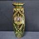 Antique Bohemian Art Nouveau Emerald Green Gold Gilt Purple Blown Glass Vase 11