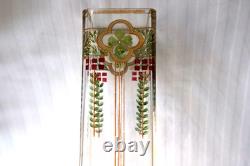 Antique Bohemian Art Nouveau Secession Josef Riedel glass enamel vase 1900
