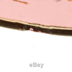 Antique Bohemian Moser Cranberry Glass 3 Pc Condiment Jar LID Under-plate Enamel