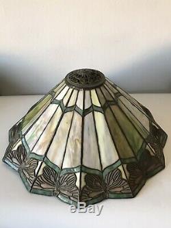 Antique Bradley Hubbard Arts & Crafts Bronze & Glass Lamp Vintage Art Nouveau