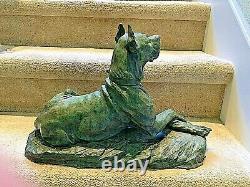 Antique Bronze Nouveau Animalier Statue GREAT DANE by CARTIER 19X12 about 1900