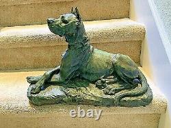 Antique Bronze Nouveau Animalier Statue GREAT DANE by CARTIER 19X12 about 1900