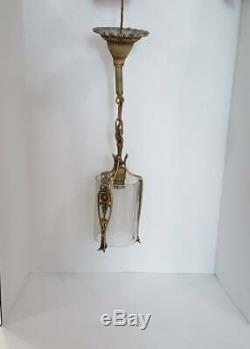 Antique Ceiling Pendant Light Glass Cylinder Shade