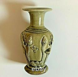 Antique Chinese Green Celadon Pottery Vase