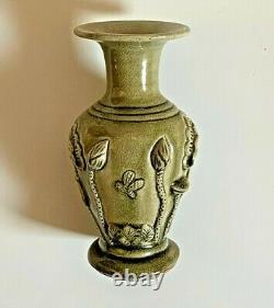 Antique Chinese Green Celadon Pottery Vase