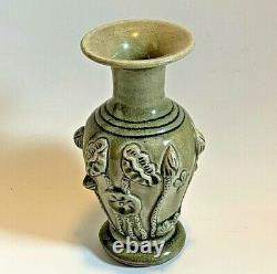 Antique Chinese Green Celadon Pottery Vase