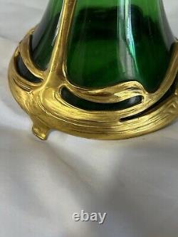 Antique Claret Jug Green Glass Art Nouveau/Art Deco (No Stopper) Possibly WMF