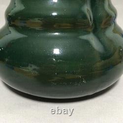 Antique Clement Massier Golfe Juan Iridescent Green- French Art Pottery Vase