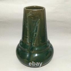 Antique Clement Massier Golfe Juan Iridescent Green- French Art Pottery Vase