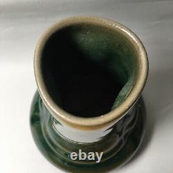 Antique Clement Massier Golfe Juan Iridescent Green- French Art Pottery Vase