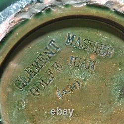 Antique Clement Massier Golfe Juan Iridescent Green- French Art Pottery Vase