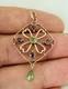 Antique Edwardian 9k 9ct Gold Peridot & Amethyst Pendant Art Nouveau Marked 9ct