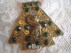 Antique Egyptian Revival Brooch Pin Art Nouveau Deco Green Bezel Jewelry Dog