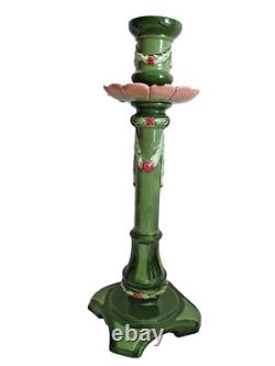 Antique Eichwald Majolica Candlestick Holder #2769 Art Nouveau Circa 1910
