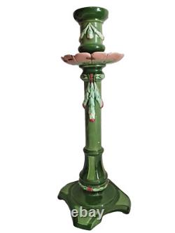Antique Eichwald Majolica Candlestick Holder #2769 Art Nouveau Circa 1910