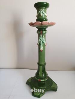 Antique Eichwald Majolica Candlestick Holder #2769 Art Nouveau Circa 1910