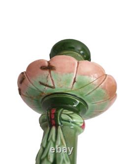Antique Eichwald Majolica Candlestick Holder #2769 Art Nouveau Circa 1910