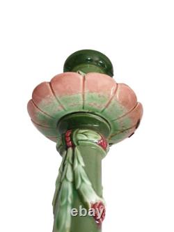 Antique Eichwald Majolica Candlestick Holder #2769 Art Nouveau Circa 1910