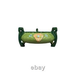 Antique Eichwald Majolica three-handled bowl/jardinière Bohemia Austria-Hungary