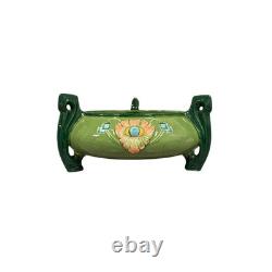 Antique Eichwald Majolica three-handled bowl/jardinière Bohemia Austria-Hungary