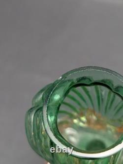 Antique Franz Welz Czech Art Nouveau Glass Bud Vase UV Reactive Uranium Rare