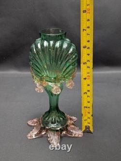 Antique Franz Welz Czech Art Nouveau Glass Bud Vase UV Reactive Uranium Rare