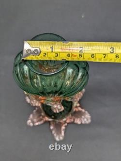 Antique Franz Welz Czech Art Nouveau Glass Bud Vase UV Reactive Uranium Rare