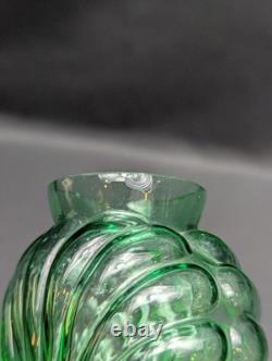Antique Franz Welz Czech Art Nouveau Glass Bud Vase UV Reactive Uranium Rare