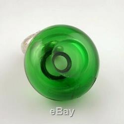 Antique French. 800 Silver Mounted Green Glass Paperweight Inkwell Art Nouveau