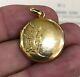 Antique French Art Nouveau 18k Yellow & Green Gold Locket Pendant Holly C1900