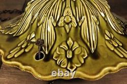 Antique French Majolica Hanging Flower Planter Jardiniere Green Art Nouveau