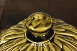 Antique French Majolica Hanging Flower Planter Jardiniere Green Art Nouveau