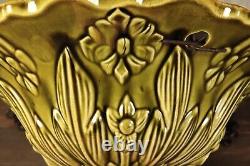 Antique French Majolica Hanging Flower Planter Jardiniere Green Art Nouveau