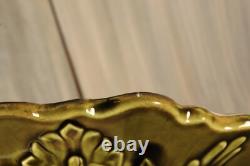Antique French Majolica Hanging Flower Planter Jardiniere Green Art Nouveau