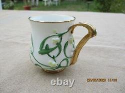 Antique French Samson Sevres Art Nouveau Cup And Saucer Mistletoe Gilded Rims A