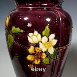 Antique French Sevres Optat Milet Ceramic Vases PAIR Art Nouveau Flowers