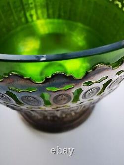 Antique German Art Nouveau Silver plated WMF Sugar Bowl With Green Glass Liner