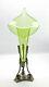 Antique Green Glass Jack In The Pulpit Vase Epergne Ornate Nouveau Garland Stand