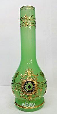 Antique Green Opaline Jewels Vase