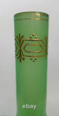 Antique Green Opaline Jewels Vase